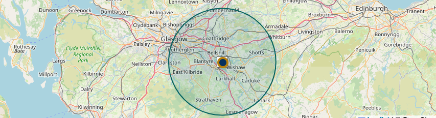 Home visit coverage area across Lanarkshire