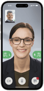 Patient and audiologist talking over remote care