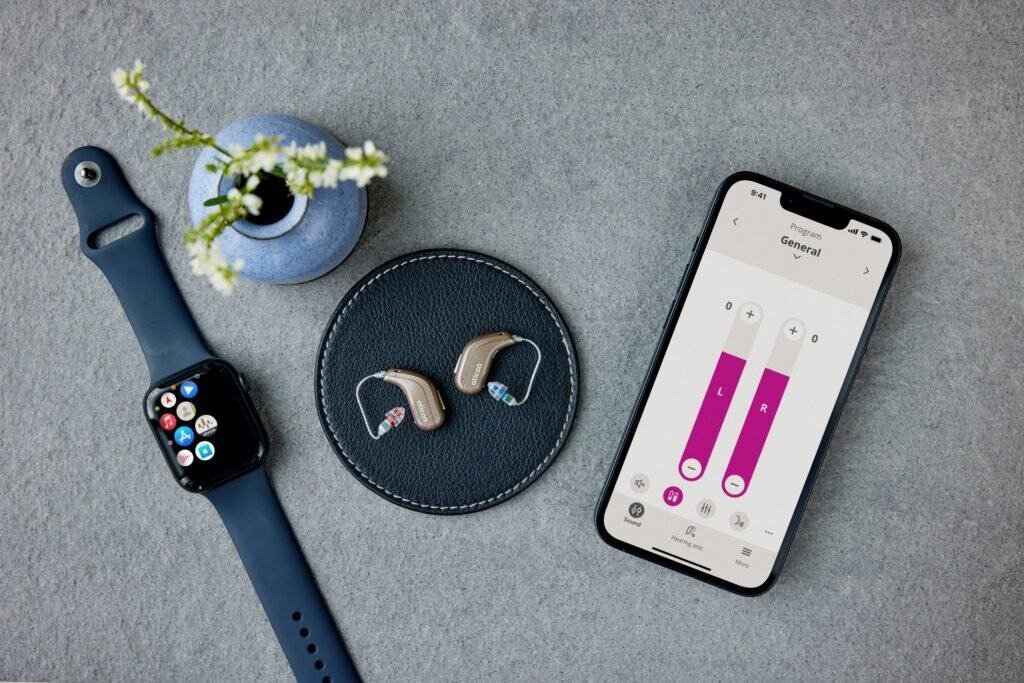 Oticon Hearing Aids connected to smartphone