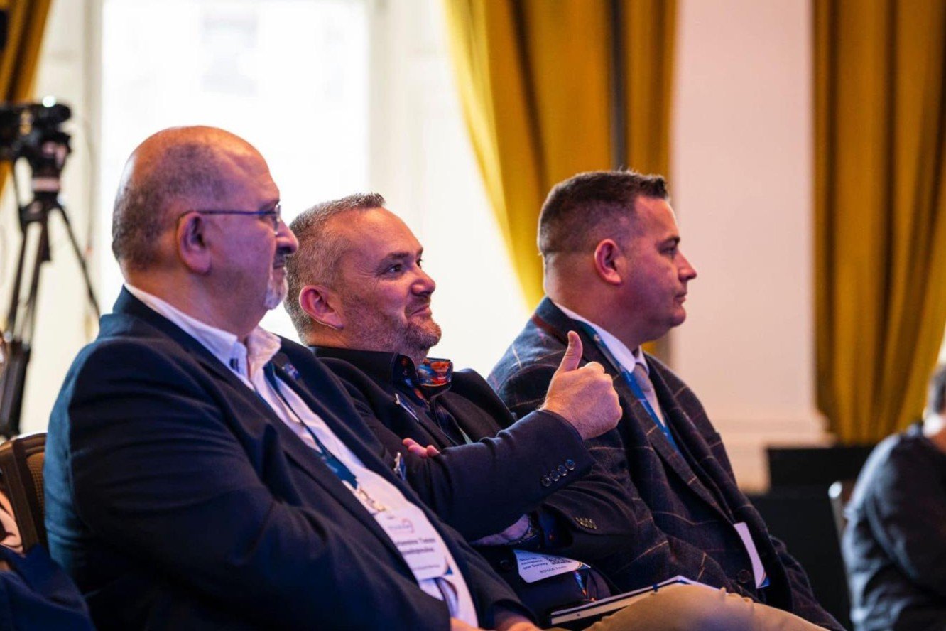 Michael Marchant seated with BSHAA board directors during the July 2024 BSHAA Connect event.