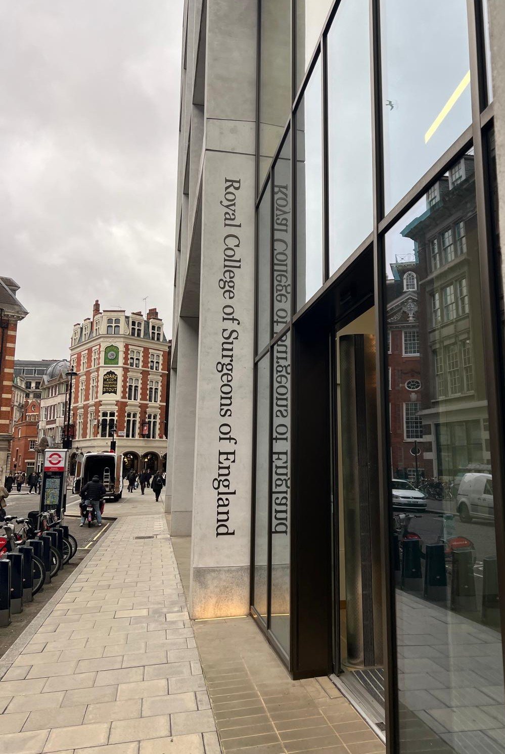 Exterior of the Royal College of Surgeons of England during the Tinnitus UK ‘Ringing the Alarm’ report launch