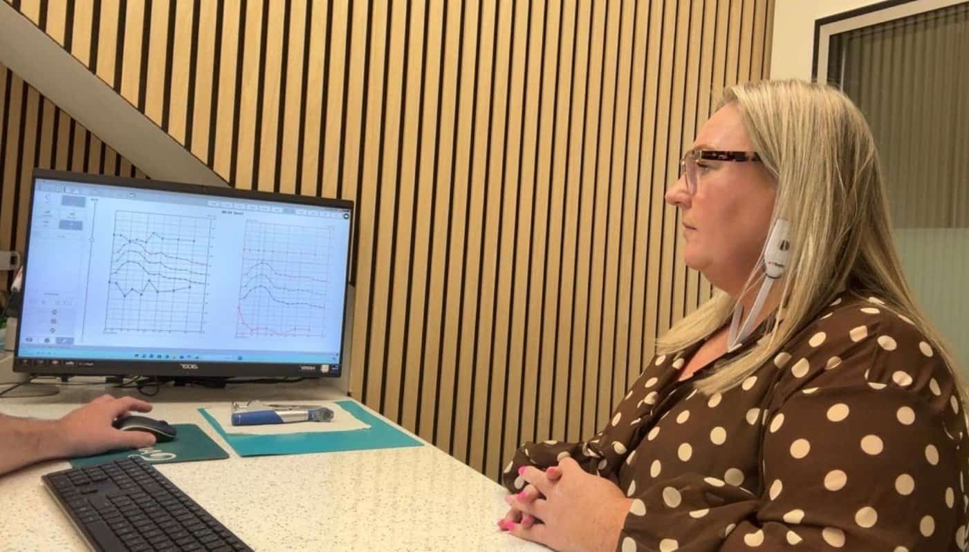 Real ear measurement testing with REM probes and verification graphs at Audibility Hearing Clinic